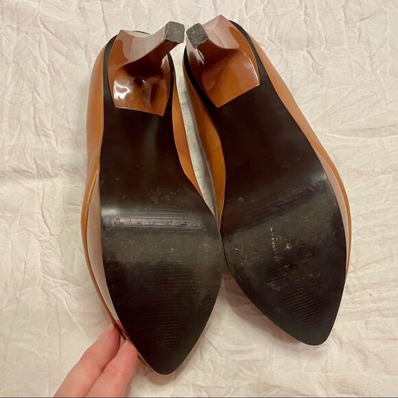 Audrey Brooke Genuine Leather Pumps Heels, Great Condition, Tan, Brown Business - Picture 7 of 11